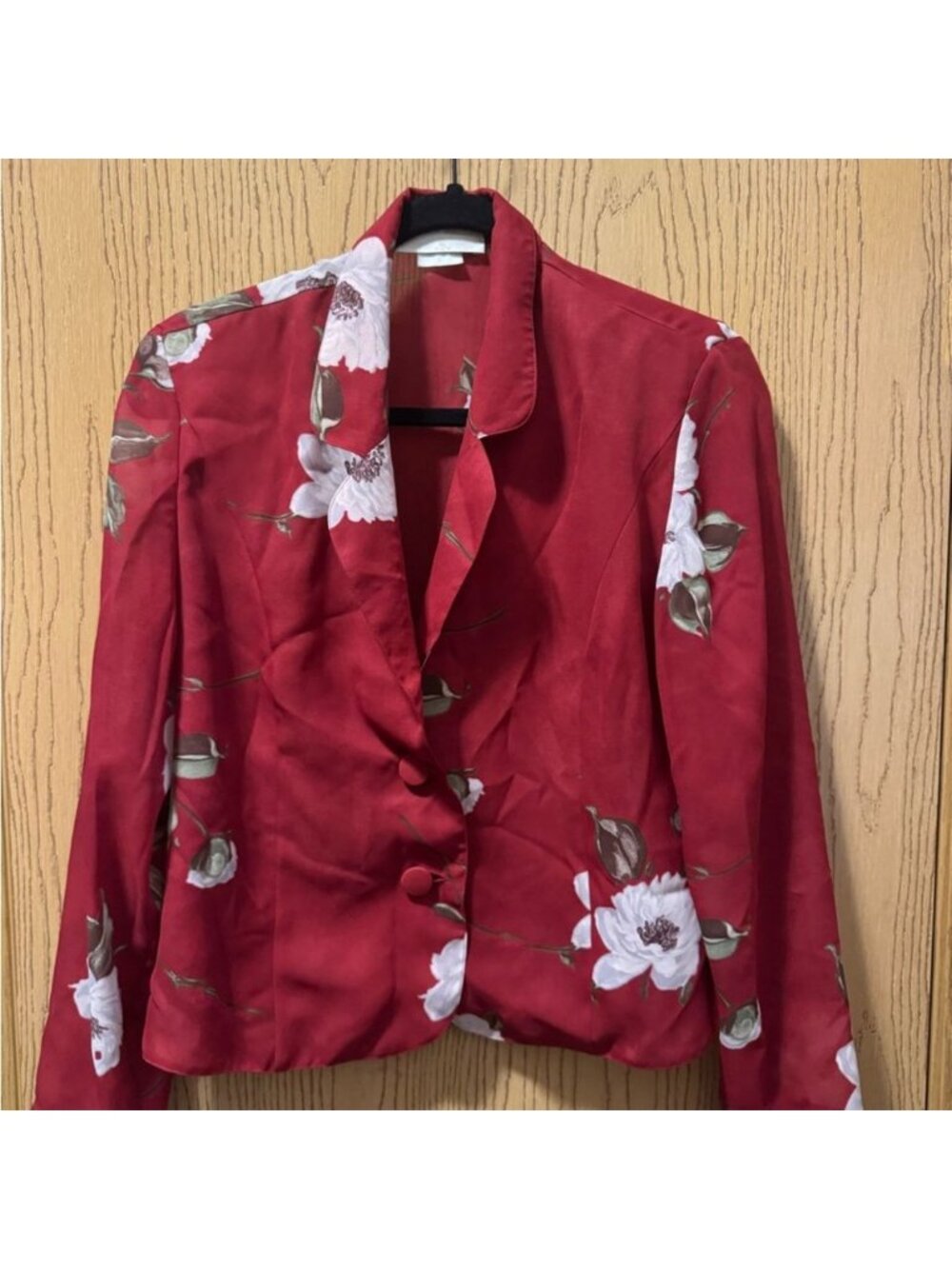 Floral Red Women's Blazer Size 40
